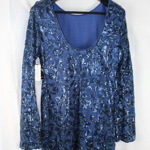 love reign navy blue cocktail dress